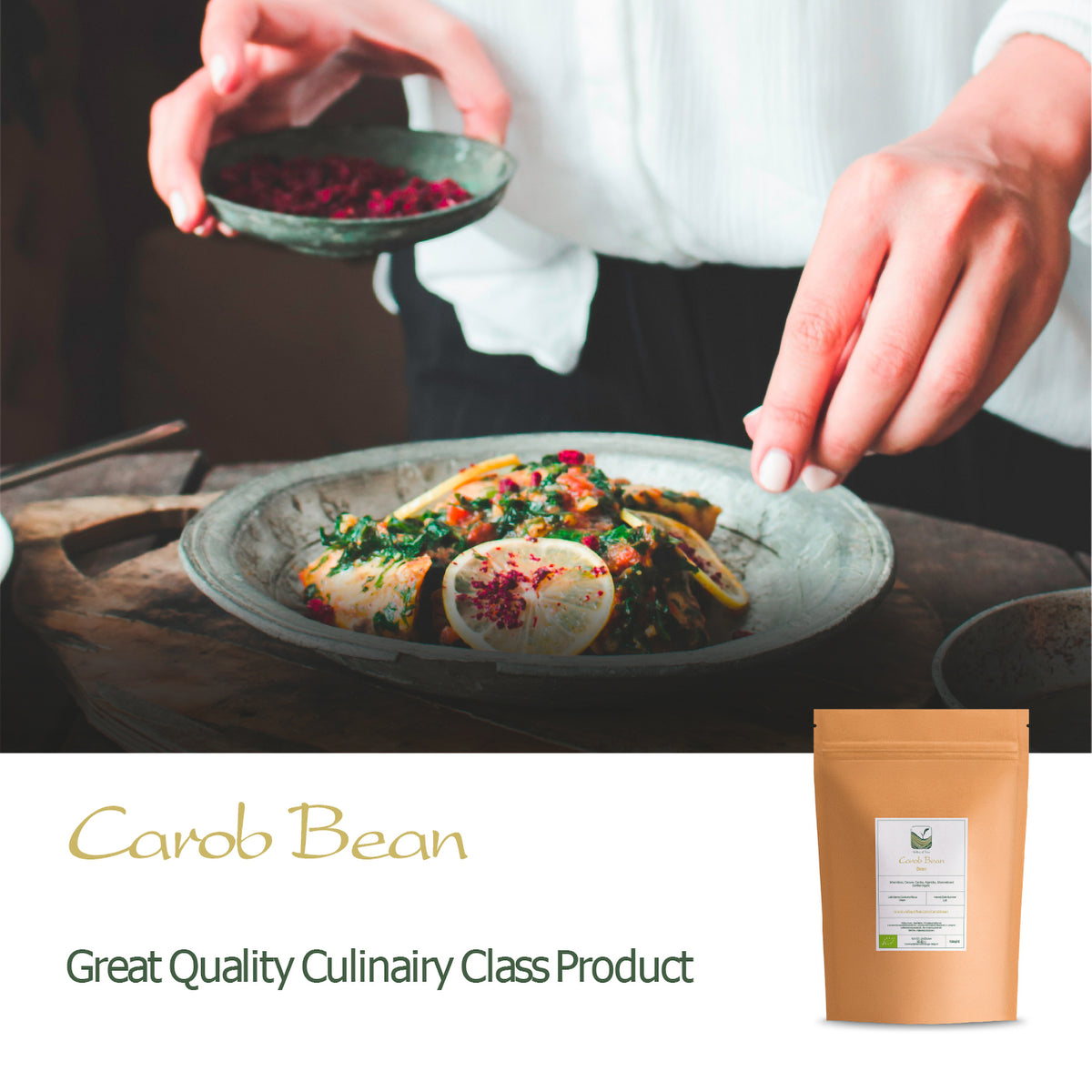 Carob Bean Nibs Raw Powder